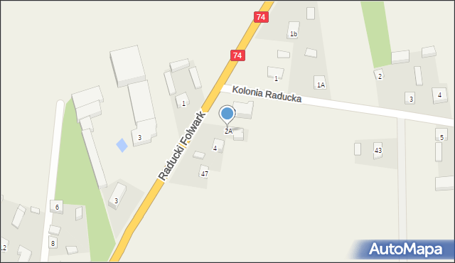 Raducki Folwark, Raducki Folwark, 2A, mapa Raducki Folwark