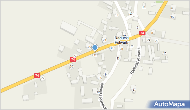 Raducki Folwark, Raducki Folwark, 31, mapa Raducki Folwark