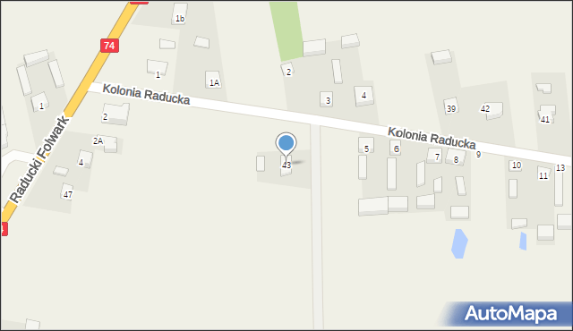 Raducki Folwark, Raducki Folwark, 43, mapa Raducki Folwark