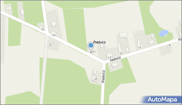 Raducz, Raducz, 14, mapa Raducz