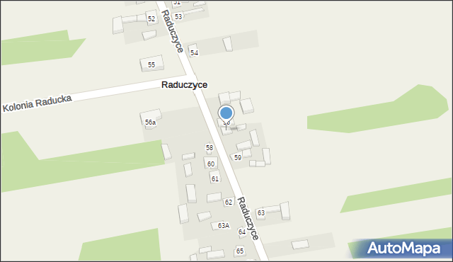 Raduczyce, Raduczyce, 57, mapa Raduczyce