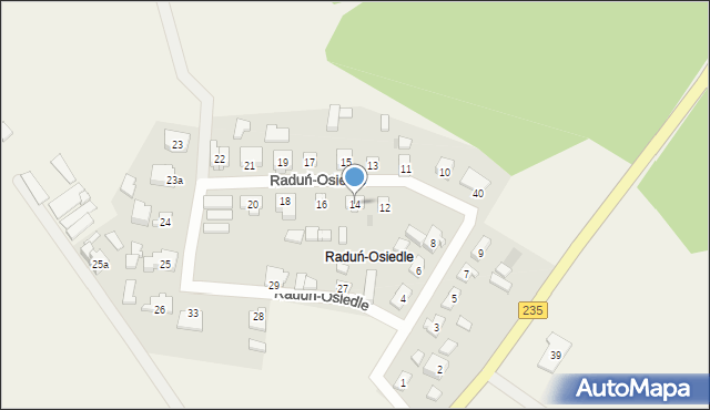 Raduń-Osiedle, Raduń-Osiedle, 14, mapa Raduń-Osiedle