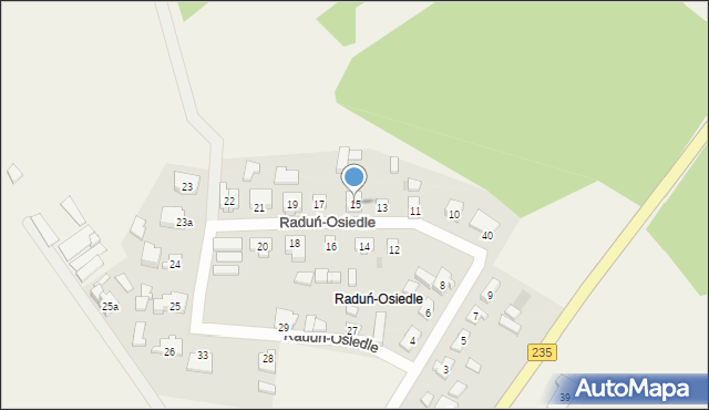 Raduń-Osiedle, Raduń-Osiedle, 15, mapa Raduń-Osiedle