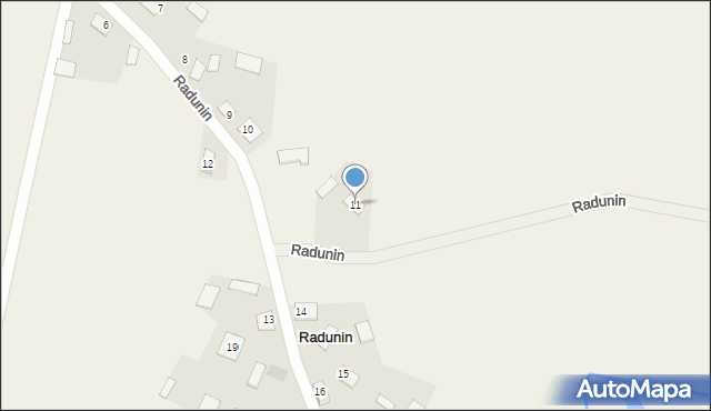 Radunin, Radunin, 11, mapa Radunin