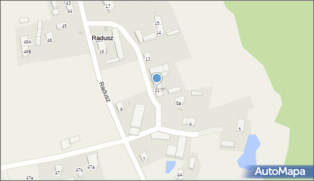 Radusz, Radusz, 11, mapa Radusz