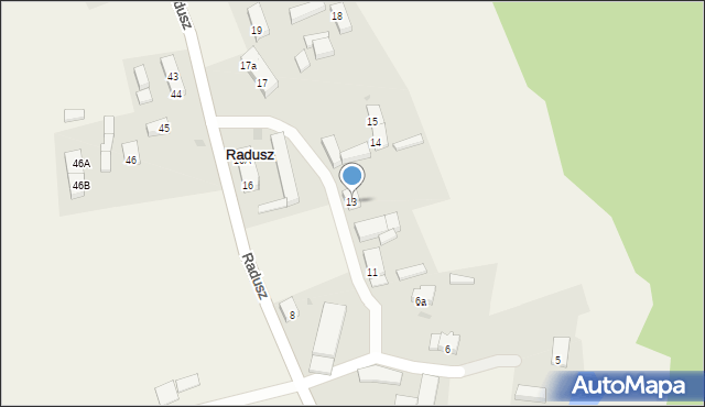 Radusz, Radusz, 13, mapa Radusz