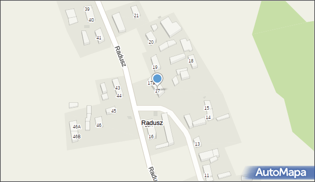 Radusz, Radusz, 17, mapa Radusz
