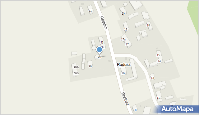 Radusz, Radusz, 45, mapa Radusz