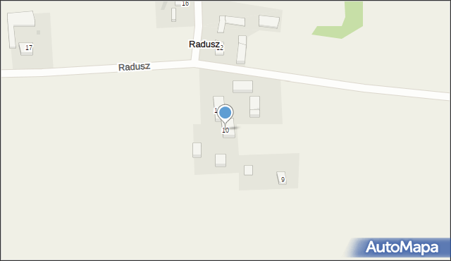 Radusz, Radusz, 10, mapa Radusz