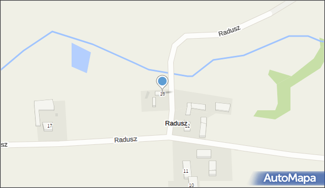 Radusz, Radusz, 16, mapa Radusz