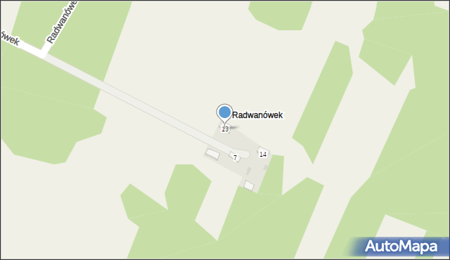 Radwan, Radwanówek, 13, mapa Radwan