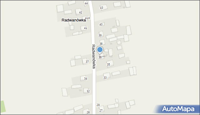 Radwanówka, Radwanówka, 36, mapa Radwanówka