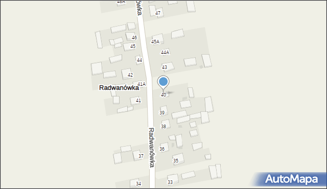 Radwanówka, Radwanówka, 40, mapa Radwanówka