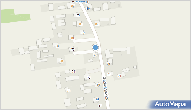 Radwanówka, Radwanówka, 77, mapa Radwanówka
