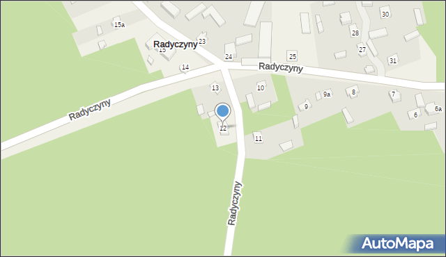 Radyczyny, Radyczyny, 12, mapa Radyczyny