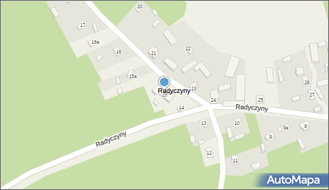 Radyczyny, Radyczyny, 15, mapa Radyczyny