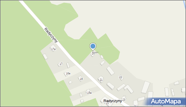 Radyczyny, Radyczyny, 20, mapa Radyczyny