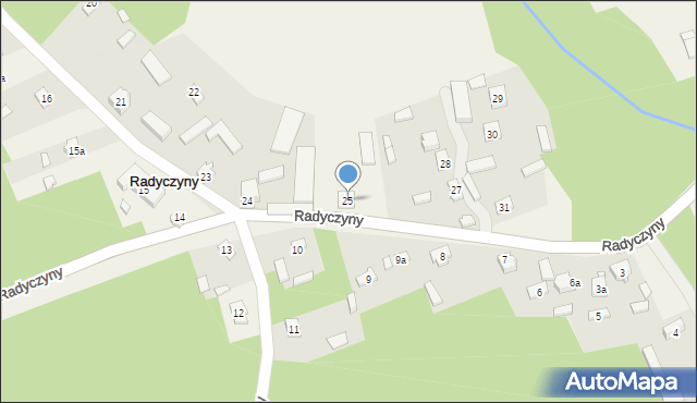 Radyczyny, Radyczyny, 25, mapa Radyczyny