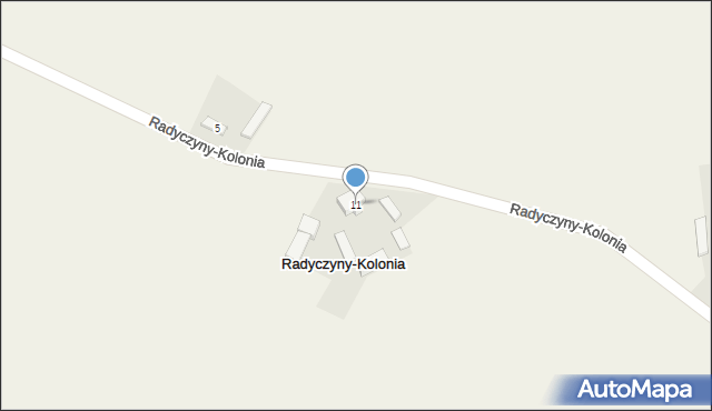 Radyczyny-Kolonia, Radyczyny-Kolonia, 11, mapa Radyczyny-Kolonia