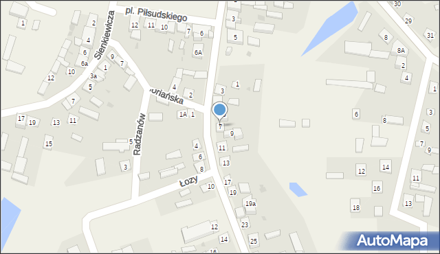 Radzanów, Raciążska, 7, mapa Radzanów