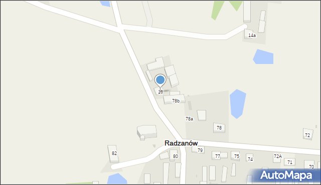 Radzanów, Radzanów, 16, mapa Radzanów