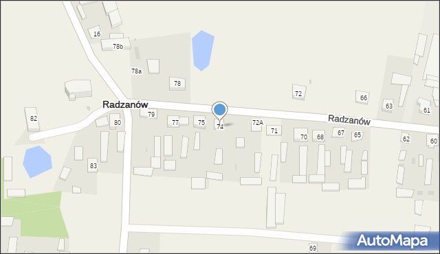 Radzanów, Radzanów, 74, mapa Radzanów