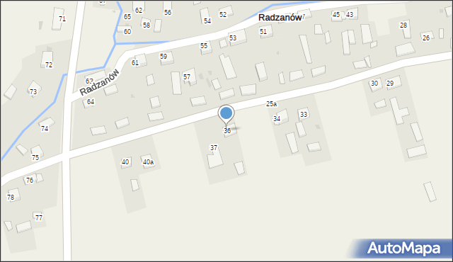 Radzanów, Radzanów, 36, mapa Radzanów