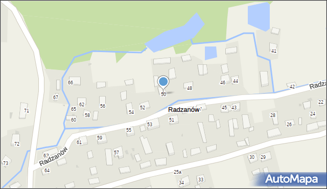 Radzanów, Radzanów, 50, mapa Radzanów