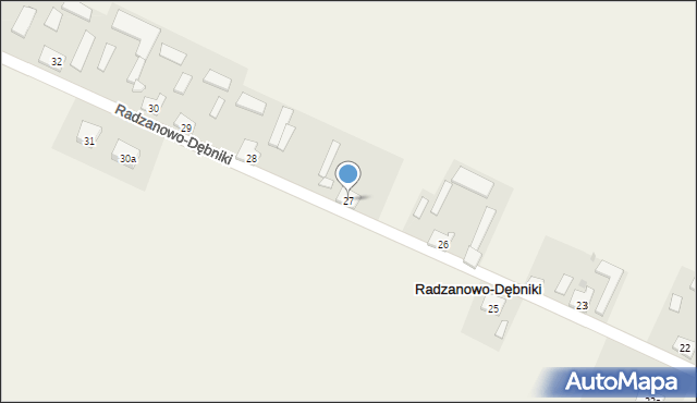 Radzanowo-Dębniki, Radzanowo-Dębniki, 27, mapa Radzanowo-Dębniki