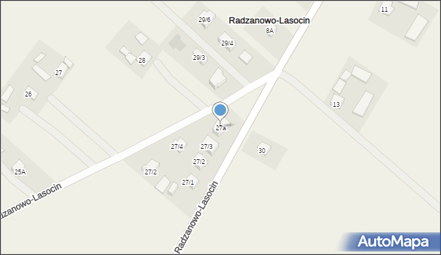 Radzanowo-Lasocin, Radzanowo-Lasocin, 27a, mapa Radzanowo-Lasocin