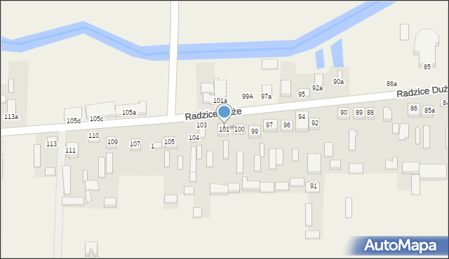 Radzice Duże, Radzice Duże, 101, mapa Radzice Duże