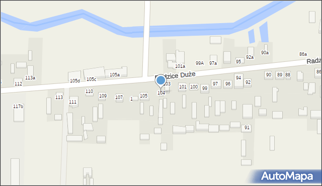 Radzice Duże, Radzice Duże, 104, mapa Radzice Duże