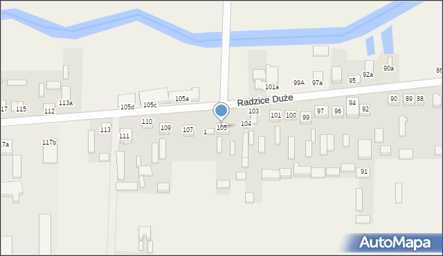 Radzice Duże, Radzice Duże, 105, mapa Radzice Duże