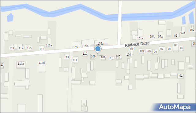 Radzice Duże, Radzice Duże, 108, mapa Radzice Duże