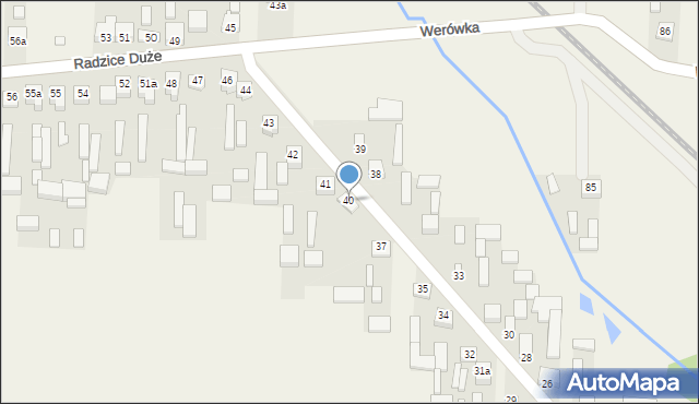 Radzice Duże, Radzice Duże, 40, mapa Radzice Duże