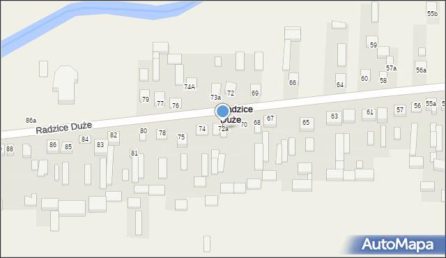 Radzice Duże, Radzice Duże, 72a, mapa Radzice Duże