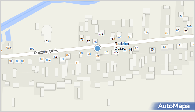 Radzice Duże, Radzice Duże, 75, mapa Radzice Duże