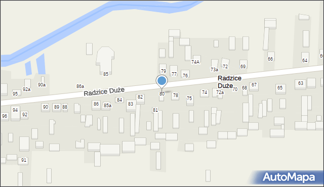 Radzice Duże, Radzice Duże, 80, mapa Radzice Duże