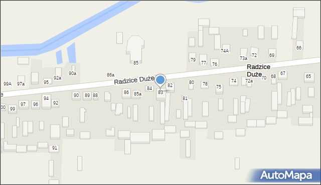 Radzice Duże, Radzice Duże, 83, mapa Radzice Duże