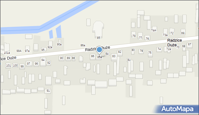 Radzice Duże, Radzice Duże, 85a, mapa Radzice Duże