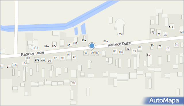 Radzice Duże, Radzice Duże, 89, mapa Radzice Duże