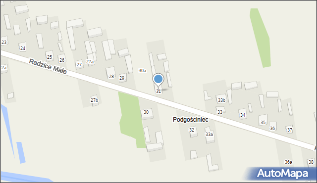 Radzice Małe, Radzice Małe, 31, mapa Radzice Małe