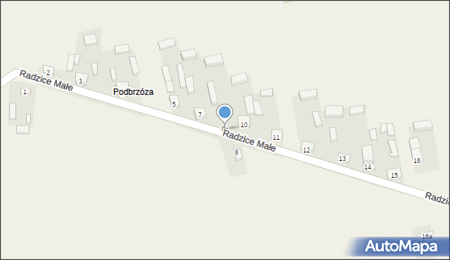 Radzice Małe, Radzice Małe, 8a, mapa Radzice Małe