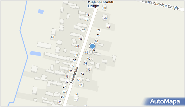 Radziechowice Drugie, Radziechowice Drugie, 105, mapa Radziechowice Drugie