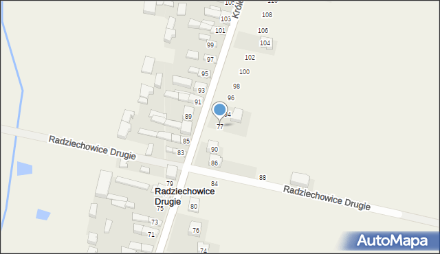 Radziechowice Drugie, Radziechowice Drugie, 77, mapa Radziechowice Drugie