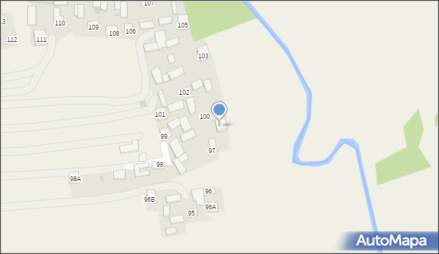 Radzięcin, Radzięcin, 100A, mapa Radzięcin