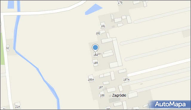 Radzięcin, Radzięcin, 184, mapa Radzięcin