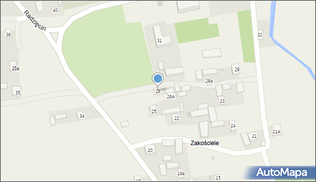 Radzięcin, Radzięcin, 28, mapa Radzięcin