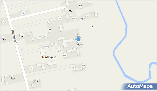 Radzięcin, Radzięcin, 68a, mapa Radzięcin