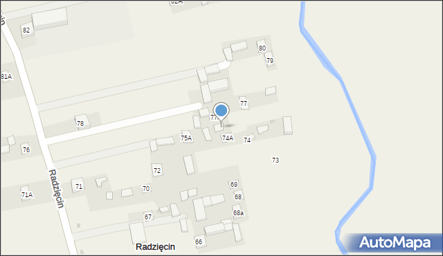 Radzięcin, Radzięcin, 75, mapa Radzięcin